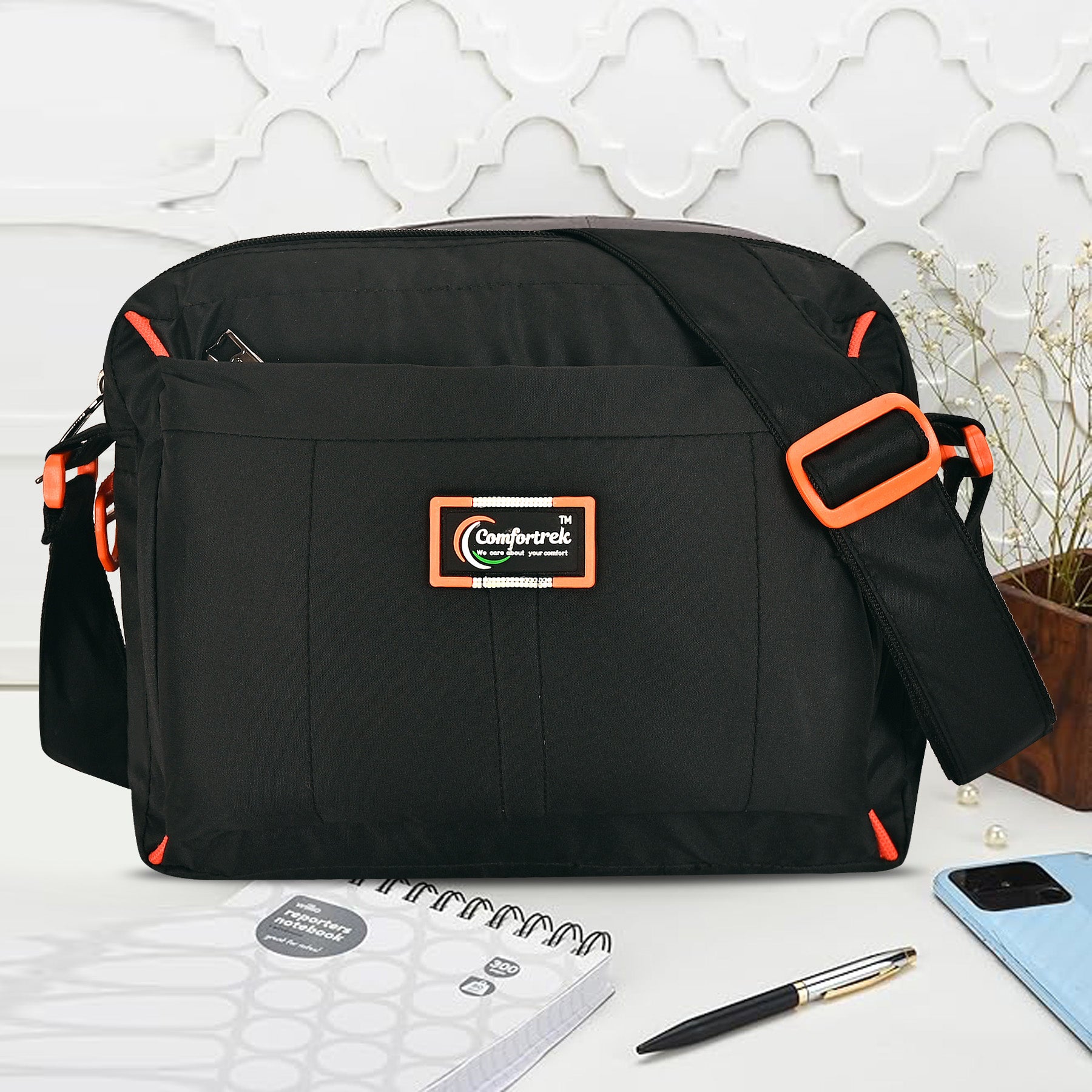 Comfortrek Waterproof Crossbody Sling Bag for Men & Women | Travel, Office, College, Daily Use Multipurpose Shoulder Bag | Compact, Lightweight, Anti Theft & Stylish