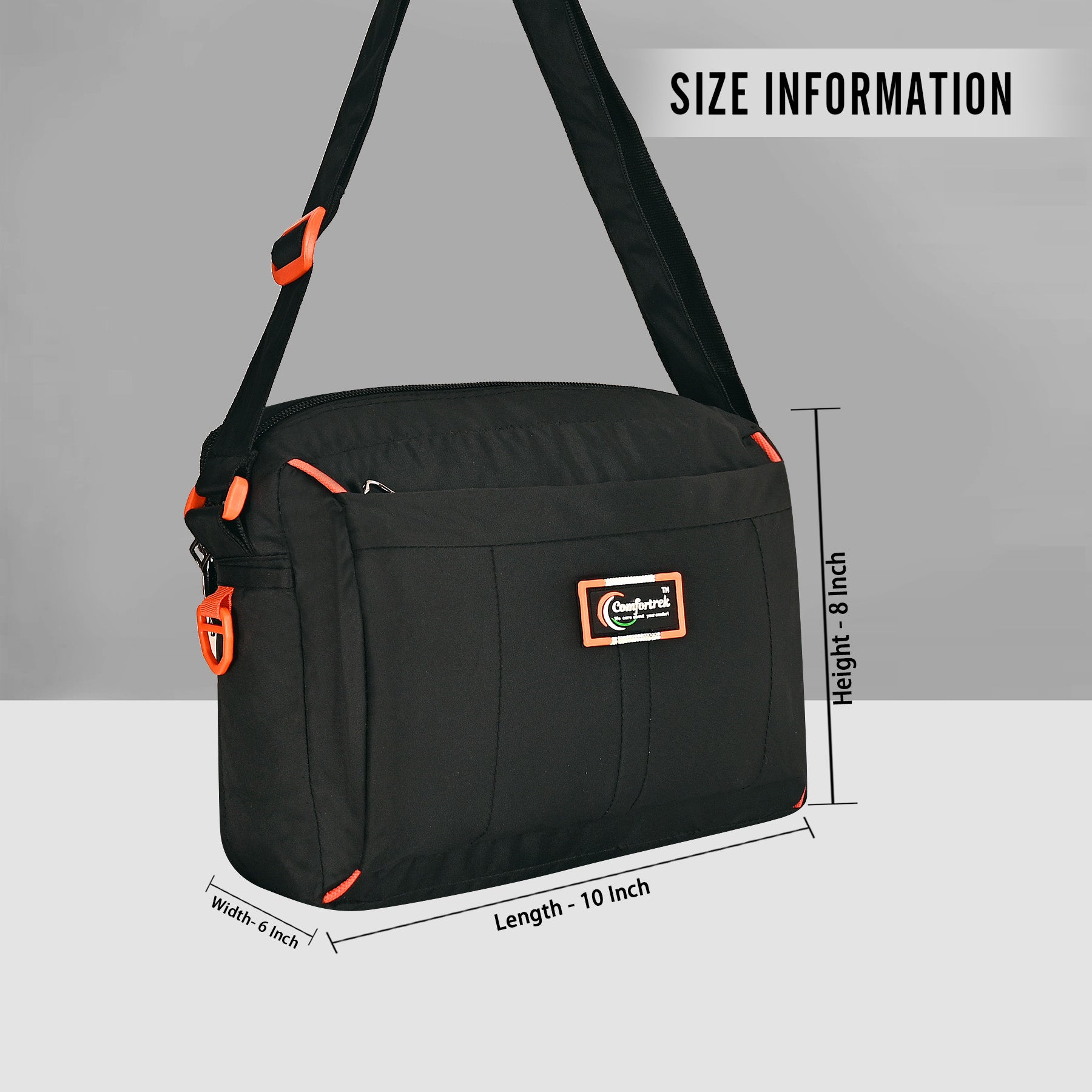 Comfortrek Waterproof Crossbody Sling Bag for Men & Women | Travel, Office, College, Daily Use Multipurpose Shoulder Bag | Compact, Lightweight, Anti Theft & Stylish