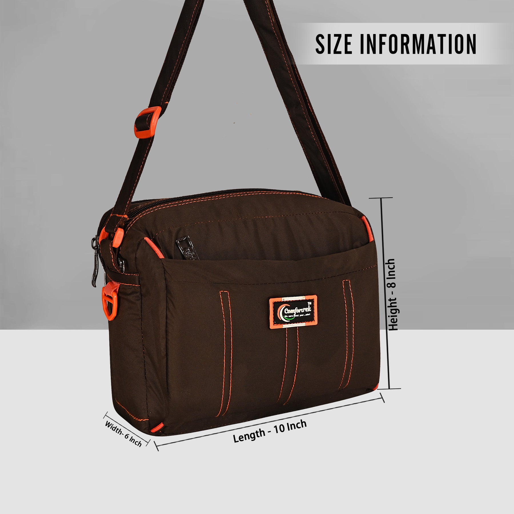 Comfortrek Waterproof Crossbody Sling Bag for Men & Women | Travel, Office, College, Daily Use Multipurpose Shoulder Bag | Compact, Lightweight, Anti Theft & Stylish