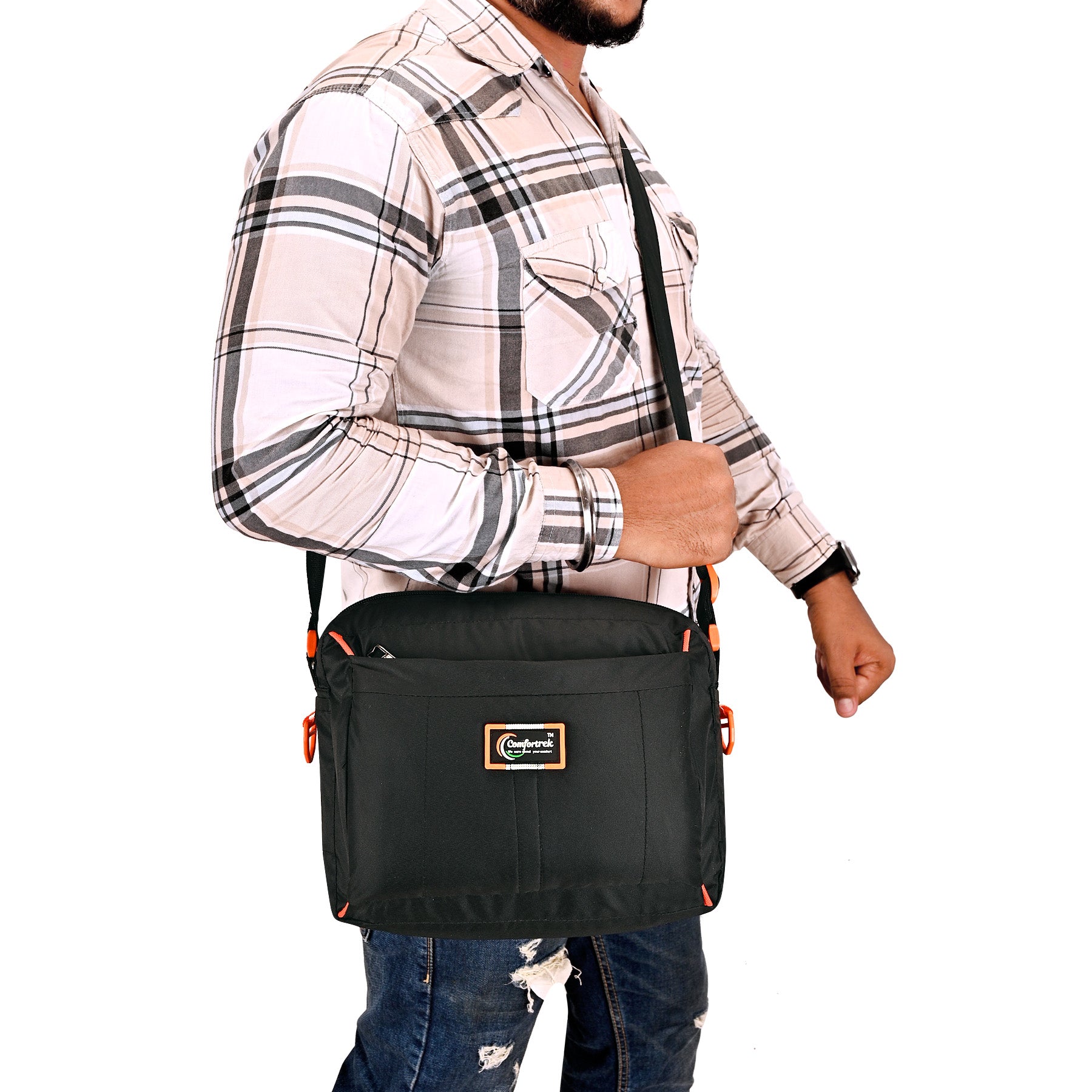 Comfortrek Waterproof Crossbody Sling Bag for Men & Women | Travel, Office, College, Daily Use Multipurpose Shoulder Bag | Compact, Lightweight, Anti Theft & Stylish