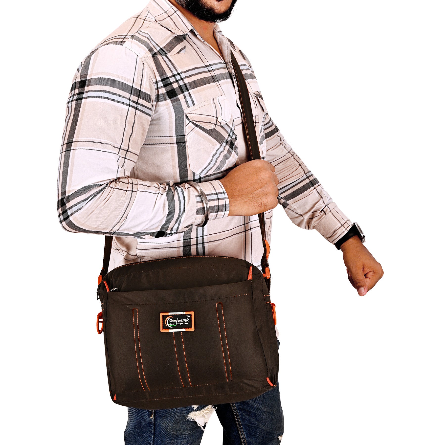 Comfortrek Waterproof Crossbody Sling Bag for Men & Women | Travel, Office, College, Daily Use Multipurpose Shoulder Bag | Compact, Lightweight, Anti Theft & Stylish