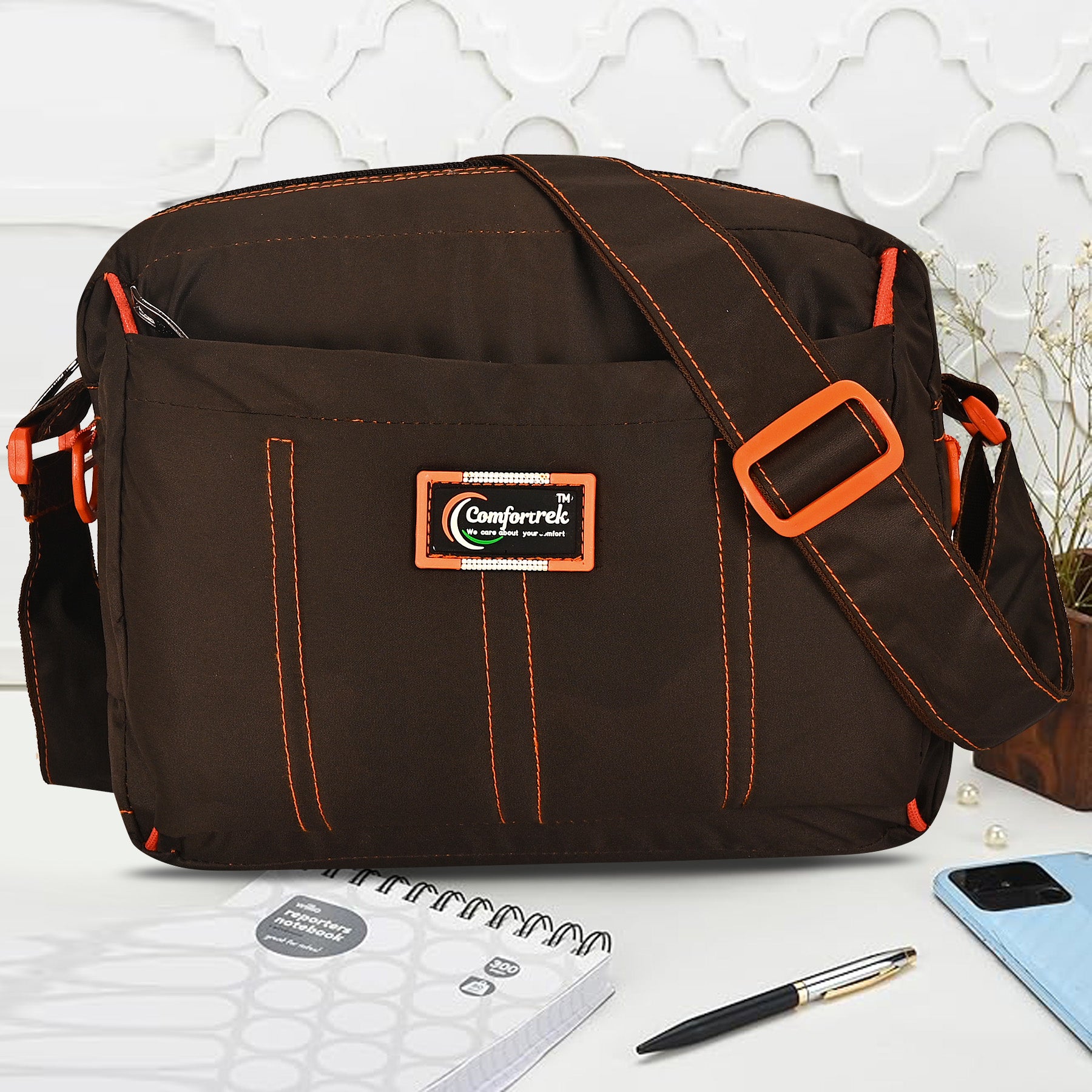 Comfortrek Waterproof Crossbody Sling Bag for Men & Women | Travel, Office, College, Daily Use Multipurpose Shoulder Bag | Compact, Lightweight, Anti Theft & Stylish