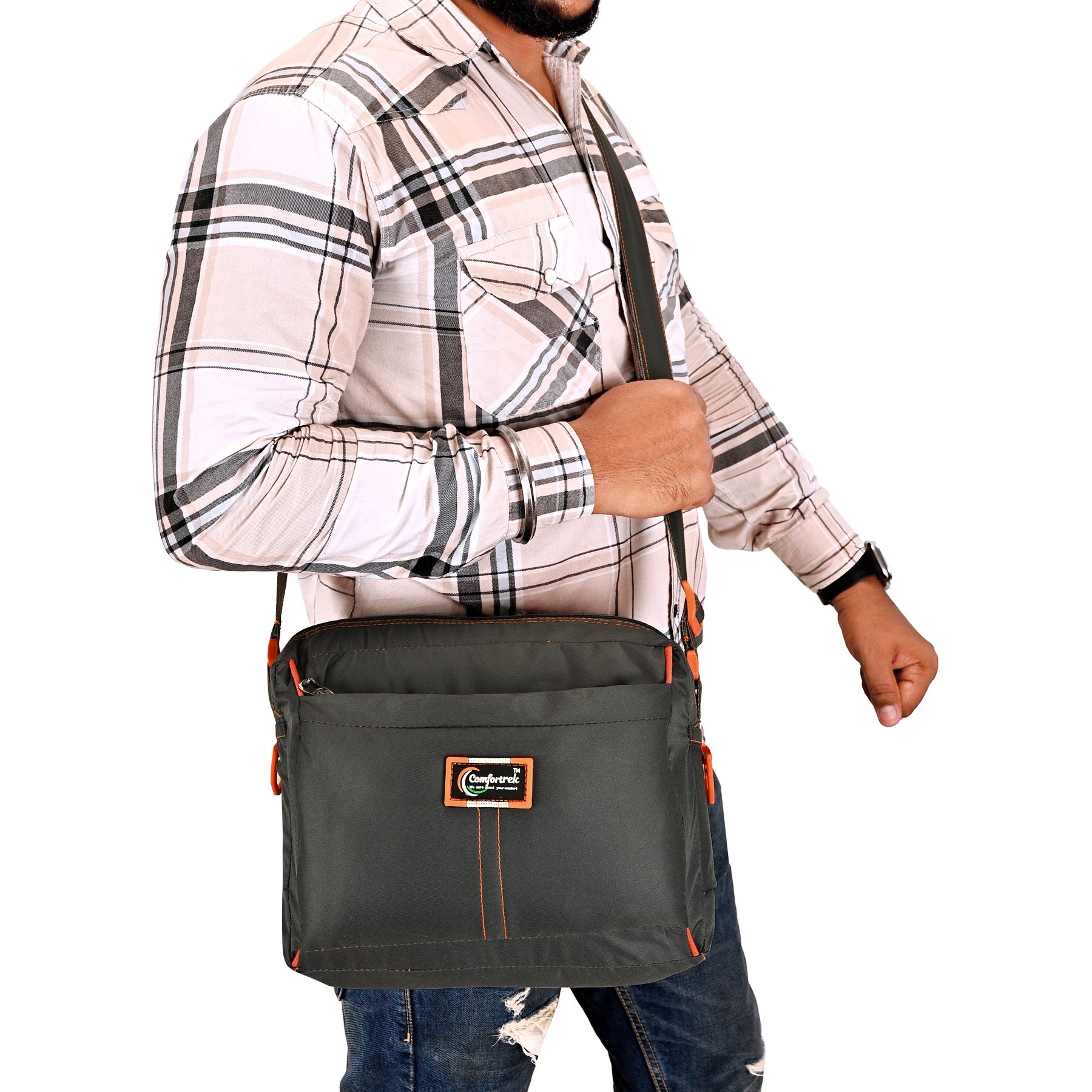 Comfortrek Waterproof Crossbody Sling Bag for Men & Women | Travel, Office, College, Daily Use Multipurpose Shoulder Bag | Compact, Lightweight, Anti Theft & Stylish