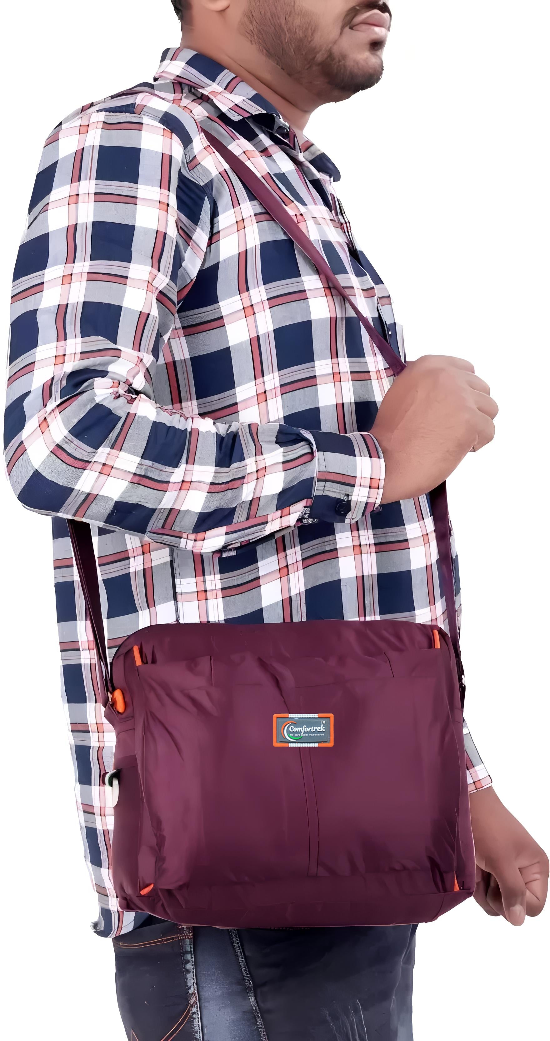 Comfortrek 10 Inch Stylish Waterproof Polyester Crossbody Sling Bag for Men & Women – Stylish Office and Travel Bag with Adjustable Strap, Compact Design and Smart Compartments