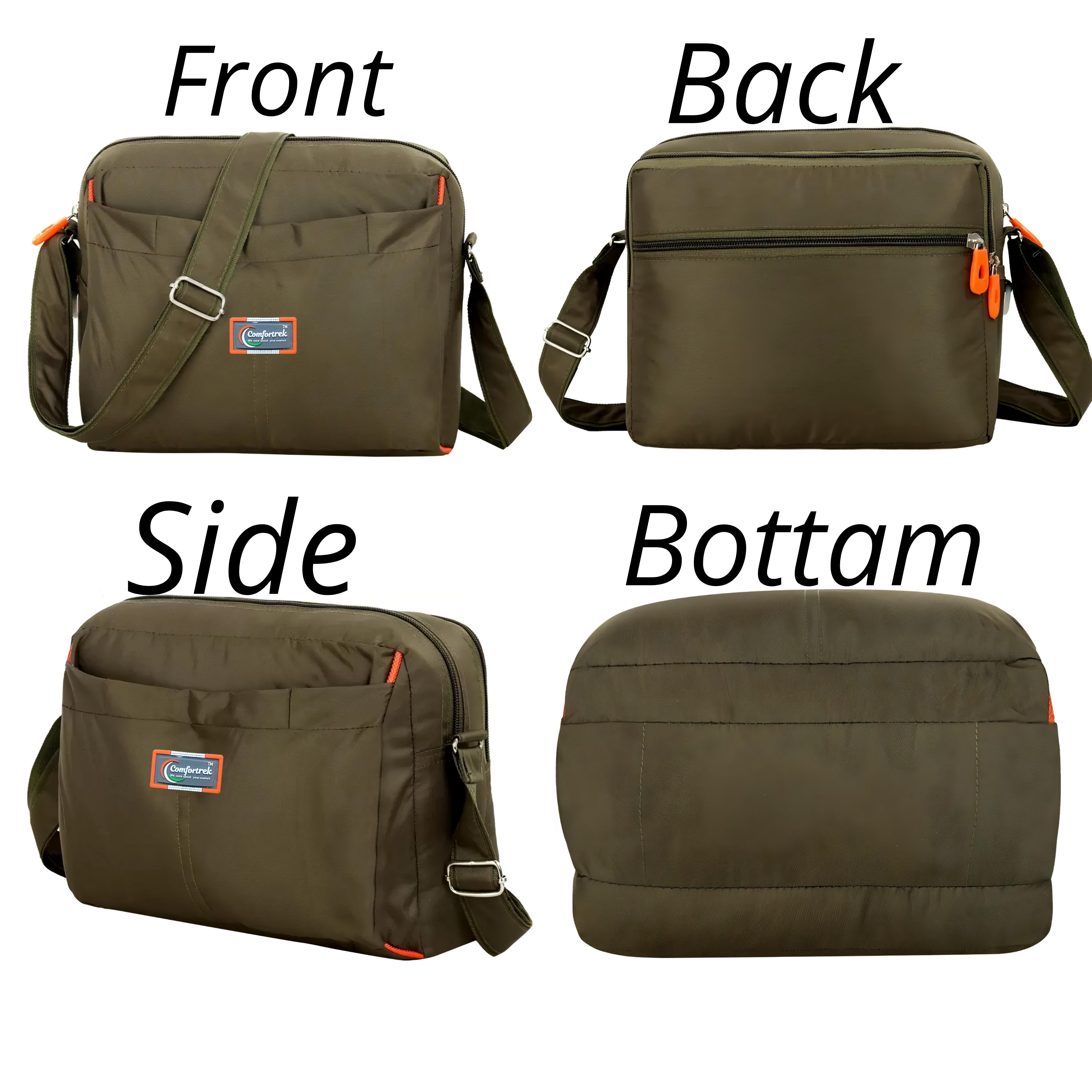 Comfortrek 10 Inch Stylish Waterproof Polyester Crossbody Sling Bag for Men & Women – Stylish Office and Travel Bag with Adjustable Strap, Compact Design and Smart Compartments